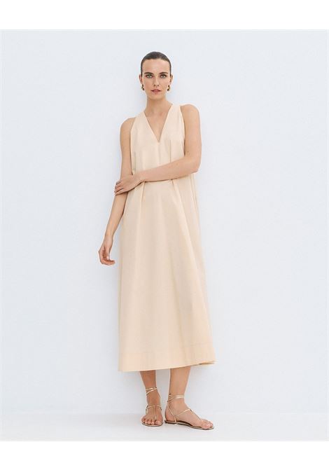 Vestito con scollo a V e coulisse ACCESS fashion | 63-3443-187BEIGE